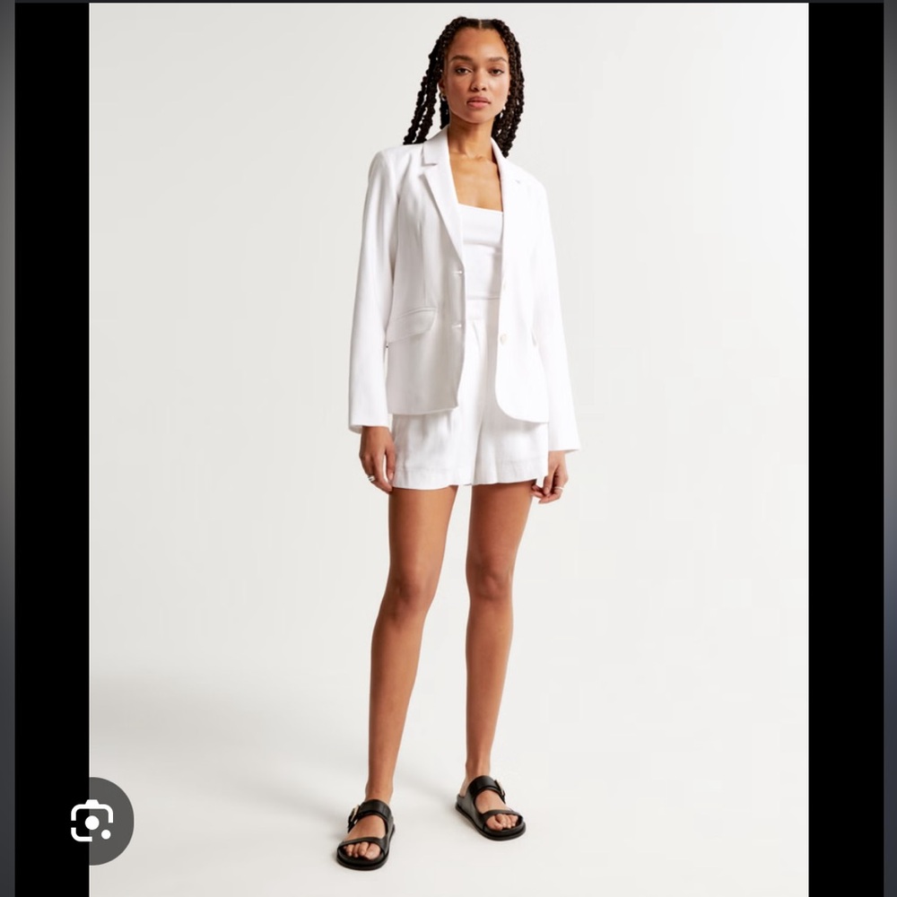 QUINCE 100% European Linen Set  Blazer Shorts Size M